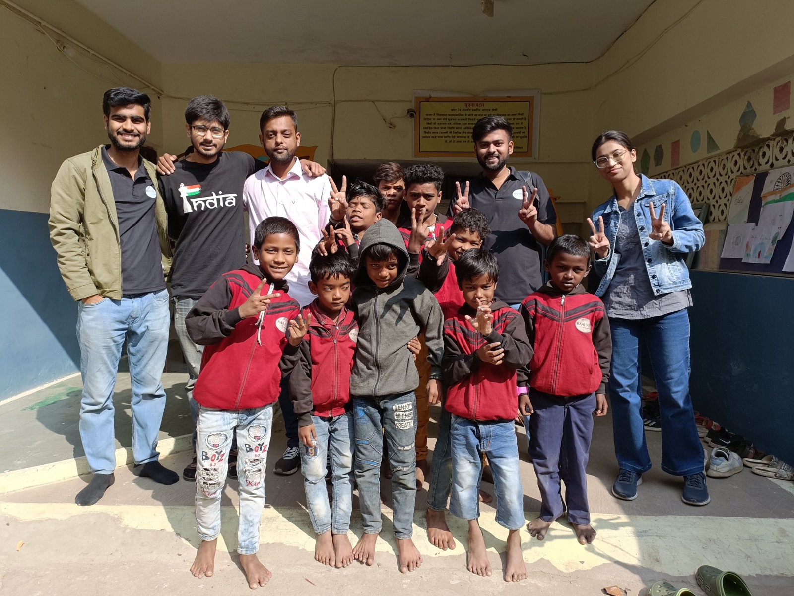 RAAHAT donation drive group photo